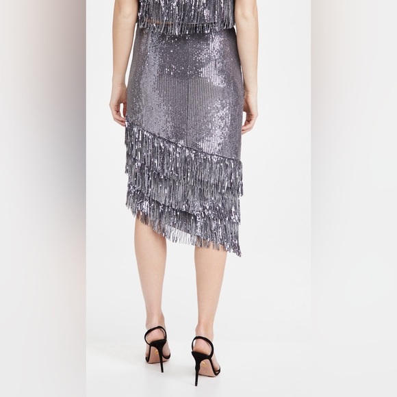 SAYLOR Sequin Suzanne Skirt, Gunmetal, small - Picture 4 of 5